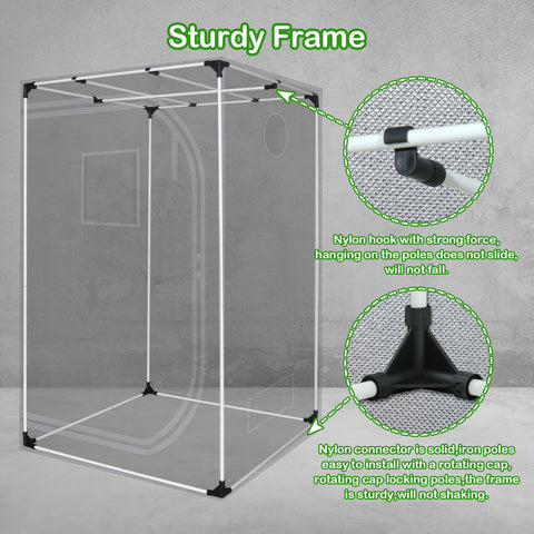 Zazzy Grow Tent upgraded-pa-connectors reinforce frame for steady stability