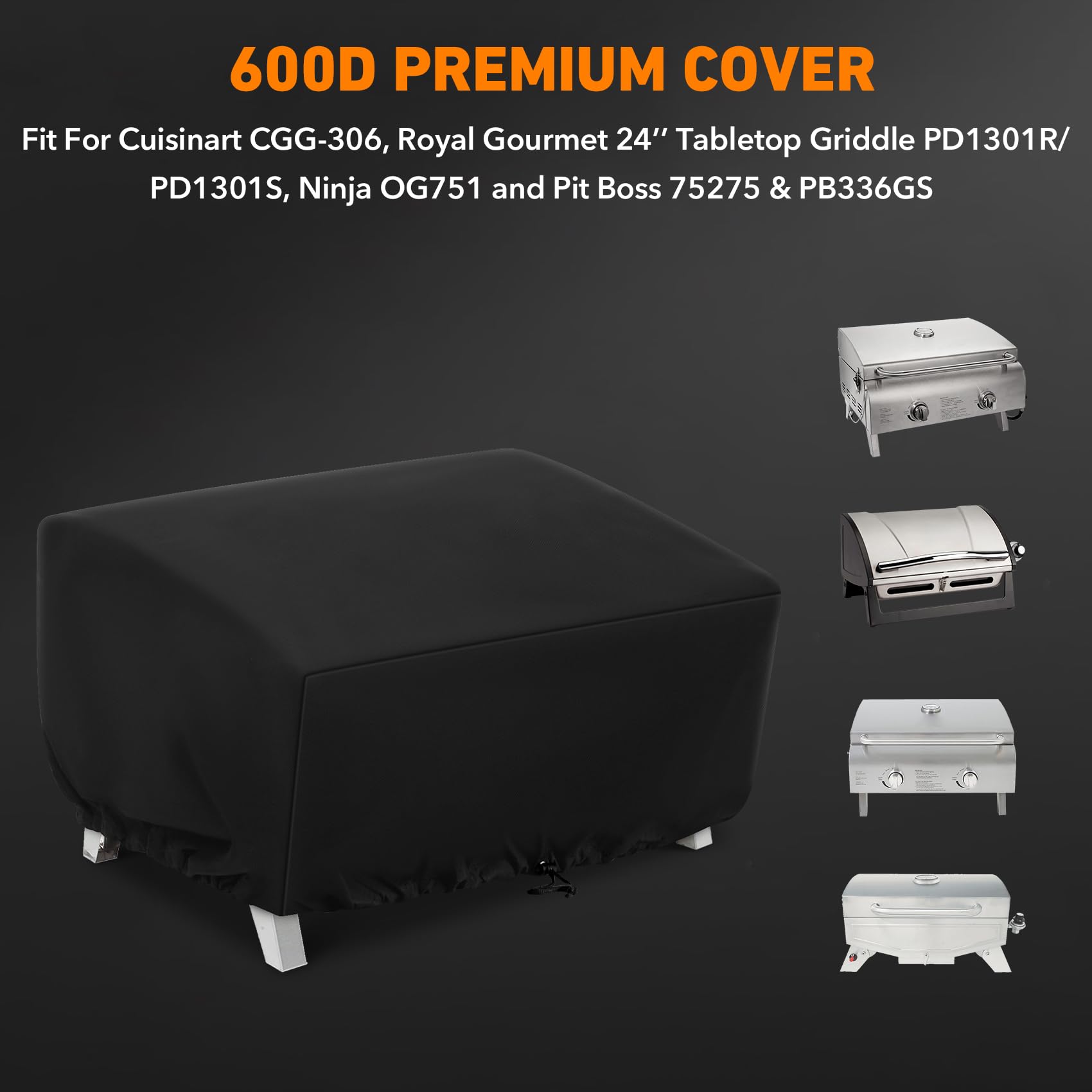 ZBXFCSH grill cover for Royal Gourmet 24-inch PD1301R-S shields from snow and moisture