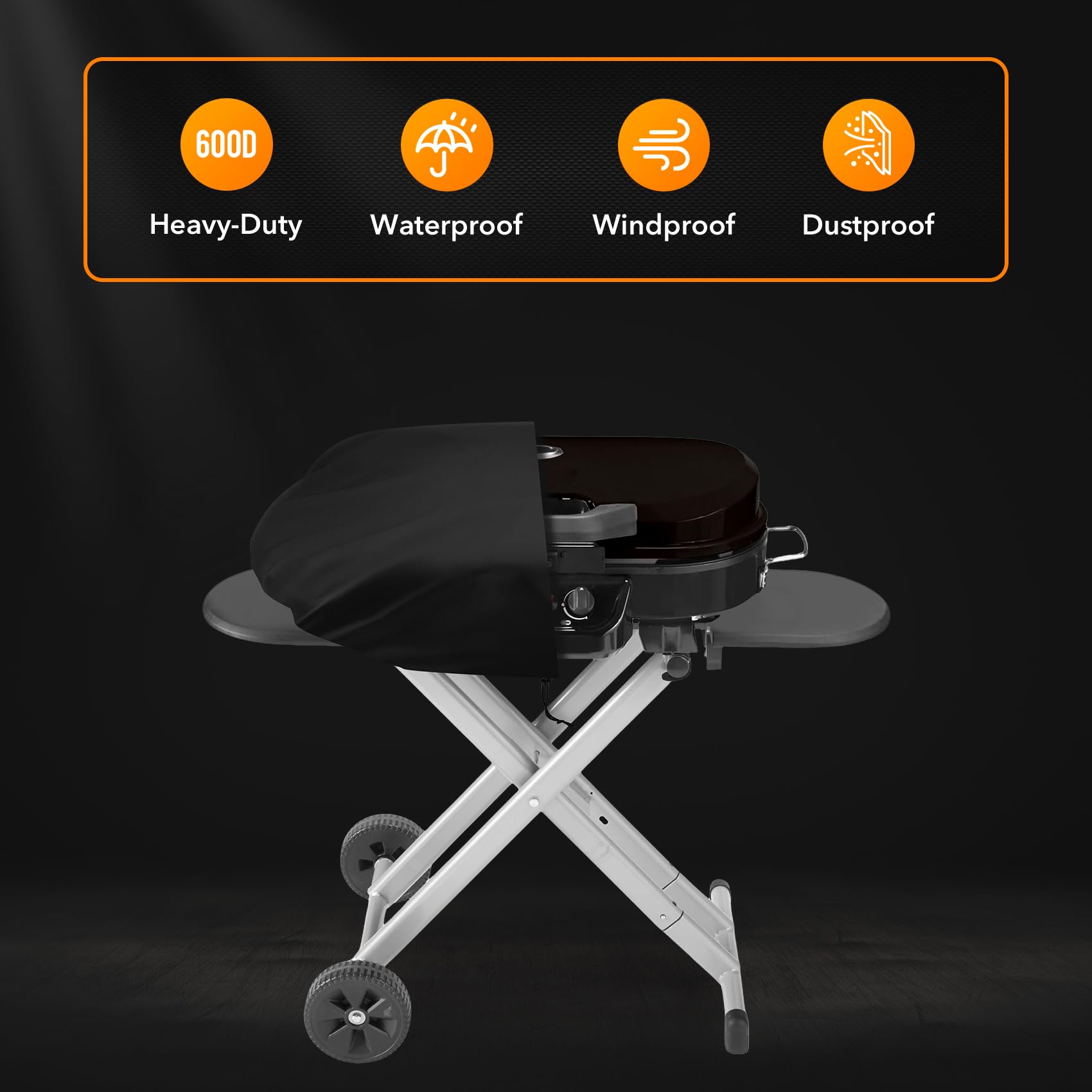 ZBXFCSH grill cover with wheel-friendly fit for Coleman RoadTrip LXE