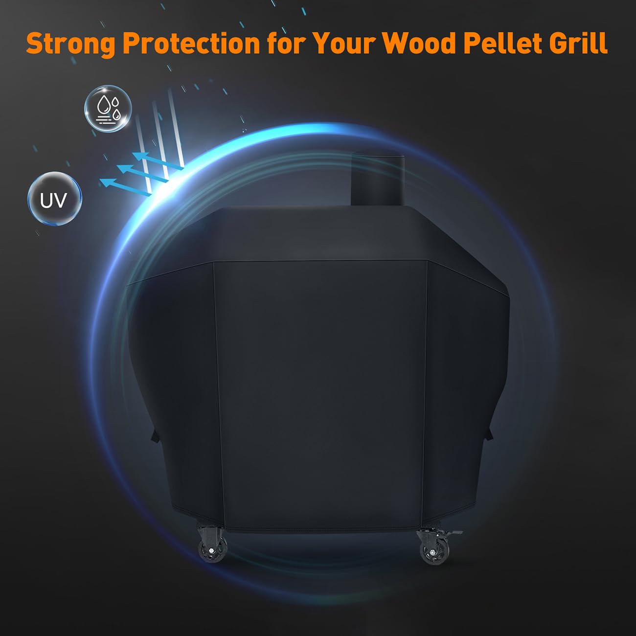 Easy-on/off design demonstrated on the grill by ZBXFCSH cover.