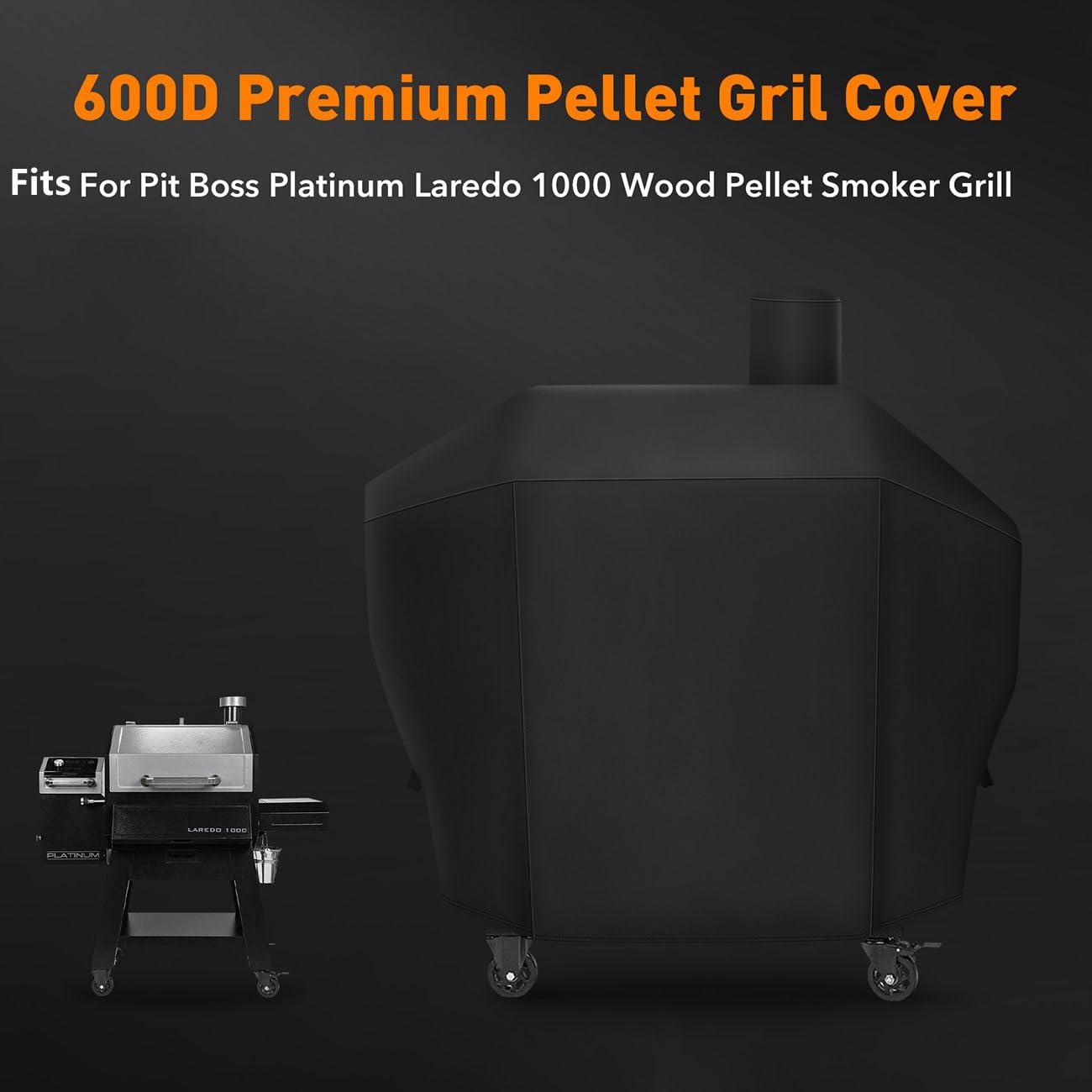 Close-up of waterproof 600D Oxford fabric on ZBXFCSH grill cover.