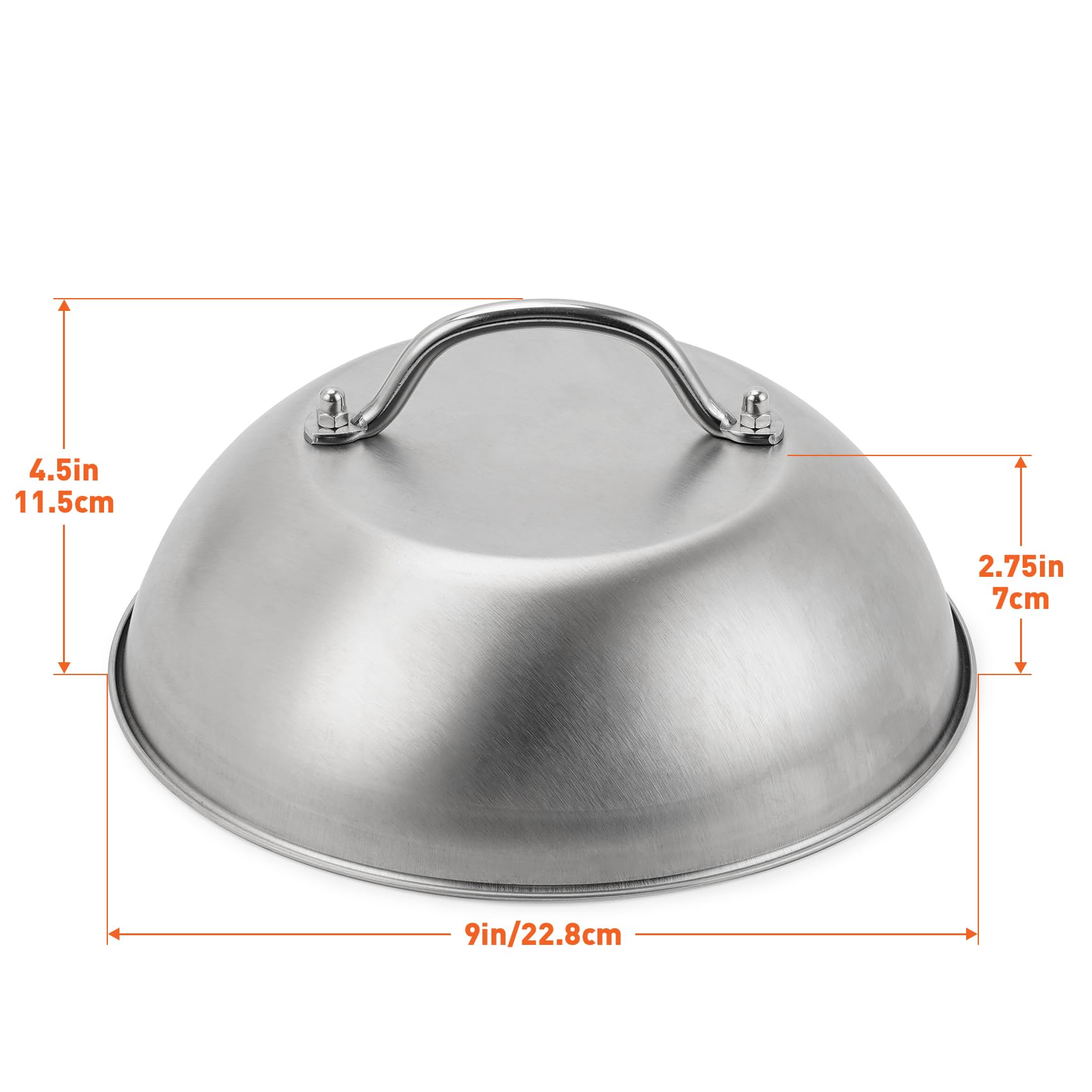 ZBXFCSH stainless steel lid concentrates heat for faster cooking on flat top grills.