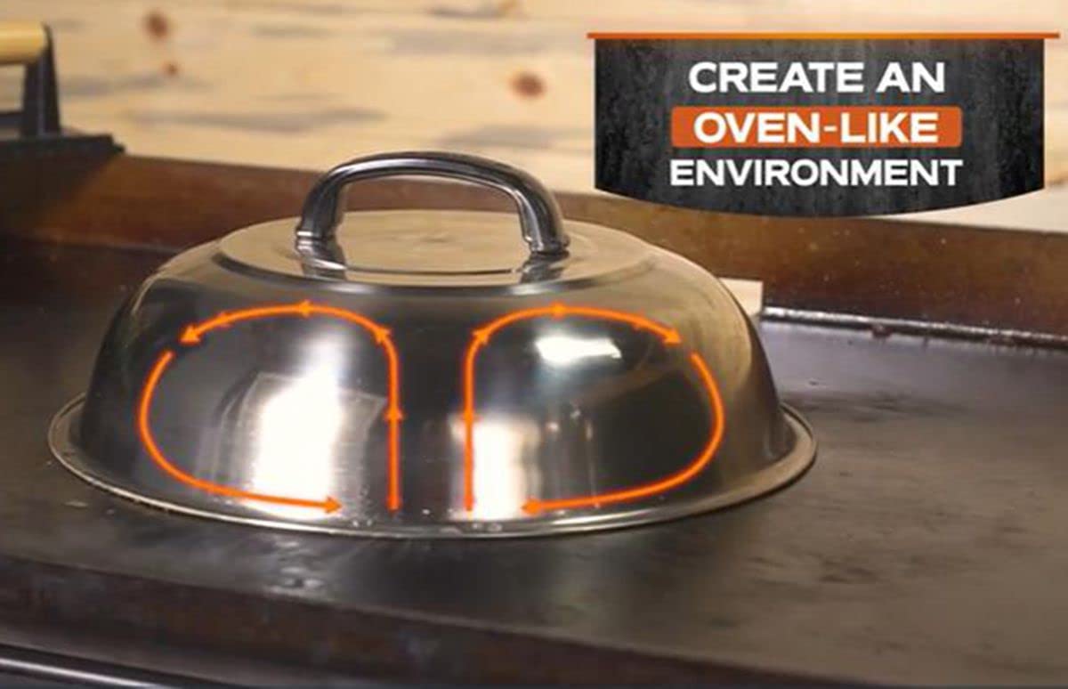 ZBXFCSH dishwasher-safe stainless dome cleans easily after grilling