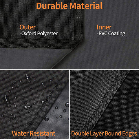 ZBXFCSH weatherproof grill cover keeps outdoor grills protected year-round.