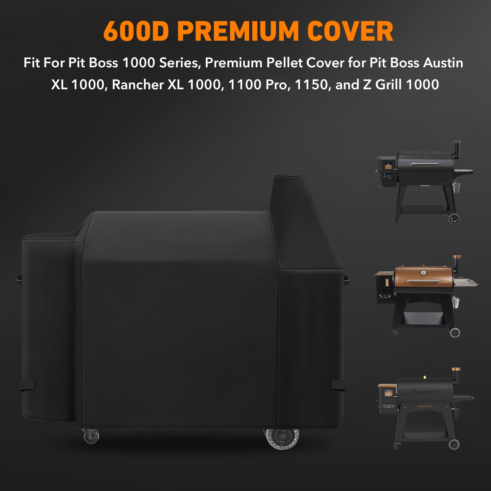 ZBXFCSH grill cover for Rancher XL shields the grill from moisture and sun.