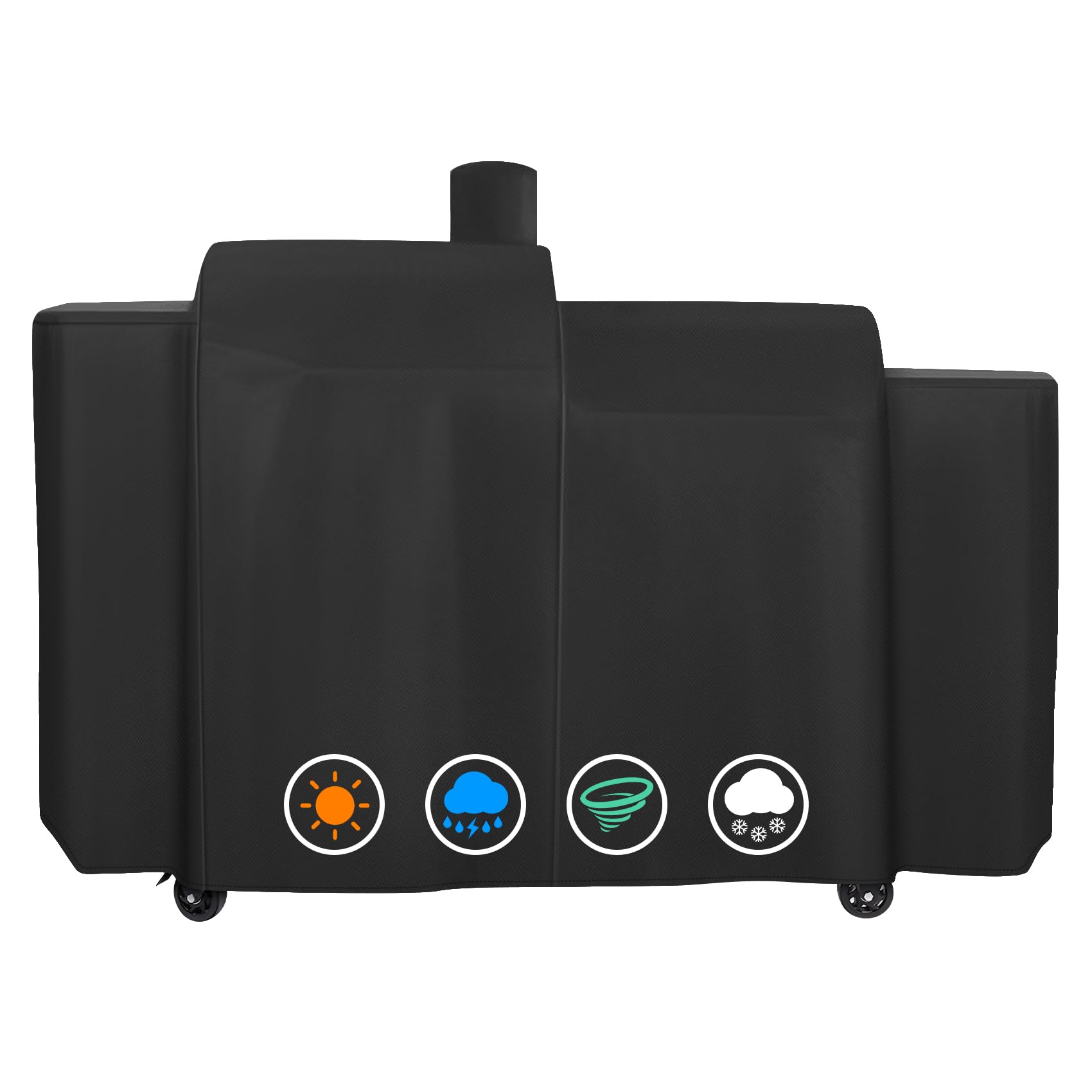 ZBXFCSH heavy-duty grill cover over Pit Boss KC Combo front view protects from rain and debris.
