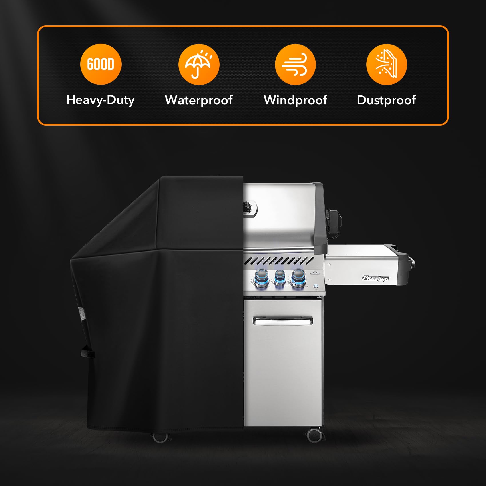 ZBXFCSH PVC-lined interior prevents tearing of grill surfaces.
