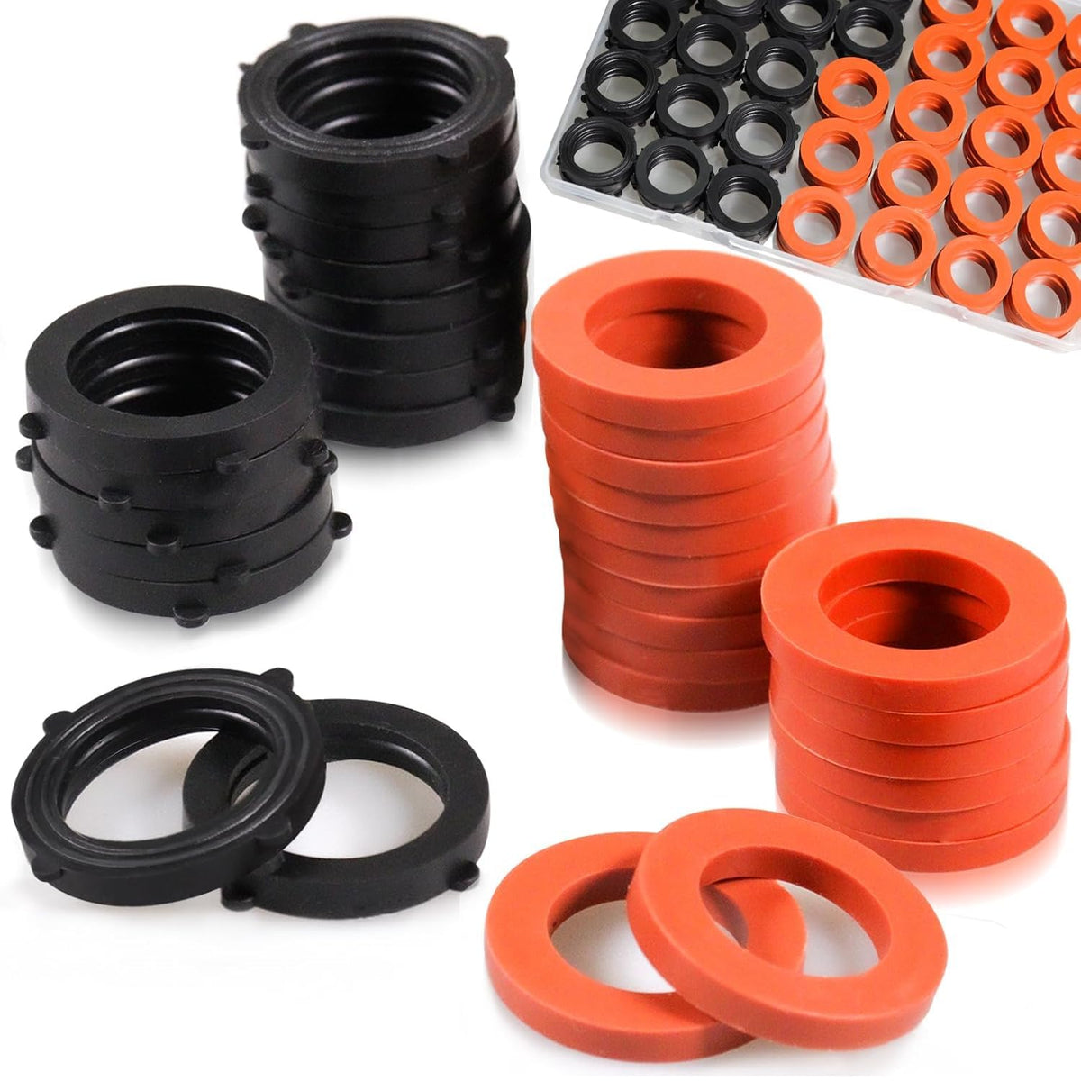 ZDBB garden hose washer with black self-locking tab for secure fittings.