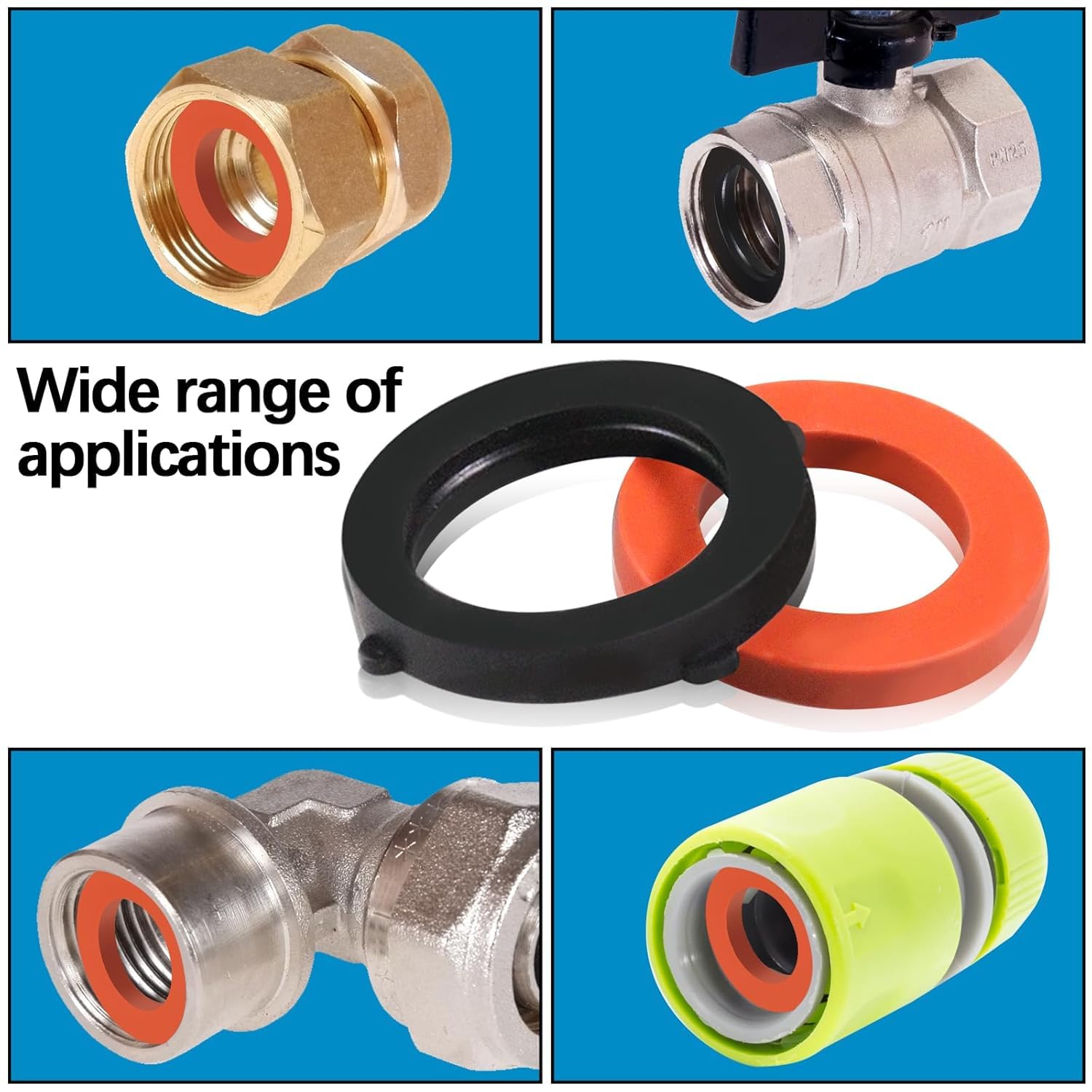 ZDBB garden hose washer featuring red heavy-duty gasket for a strong seal.