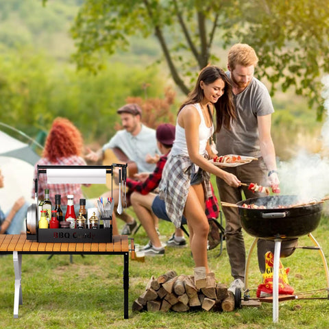 ZDDLOINP grill caddy aluminum alloy construction supports outdoor use