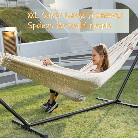 ZEANTZ hammock thick cotton rope close-up demonstrating breathable comfort