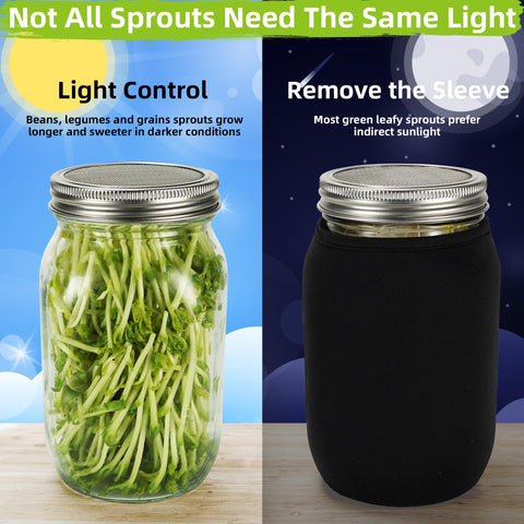 Zeato Sprouting Jar Kit stainless-steel sprout lids rust-proof and seed-safe.