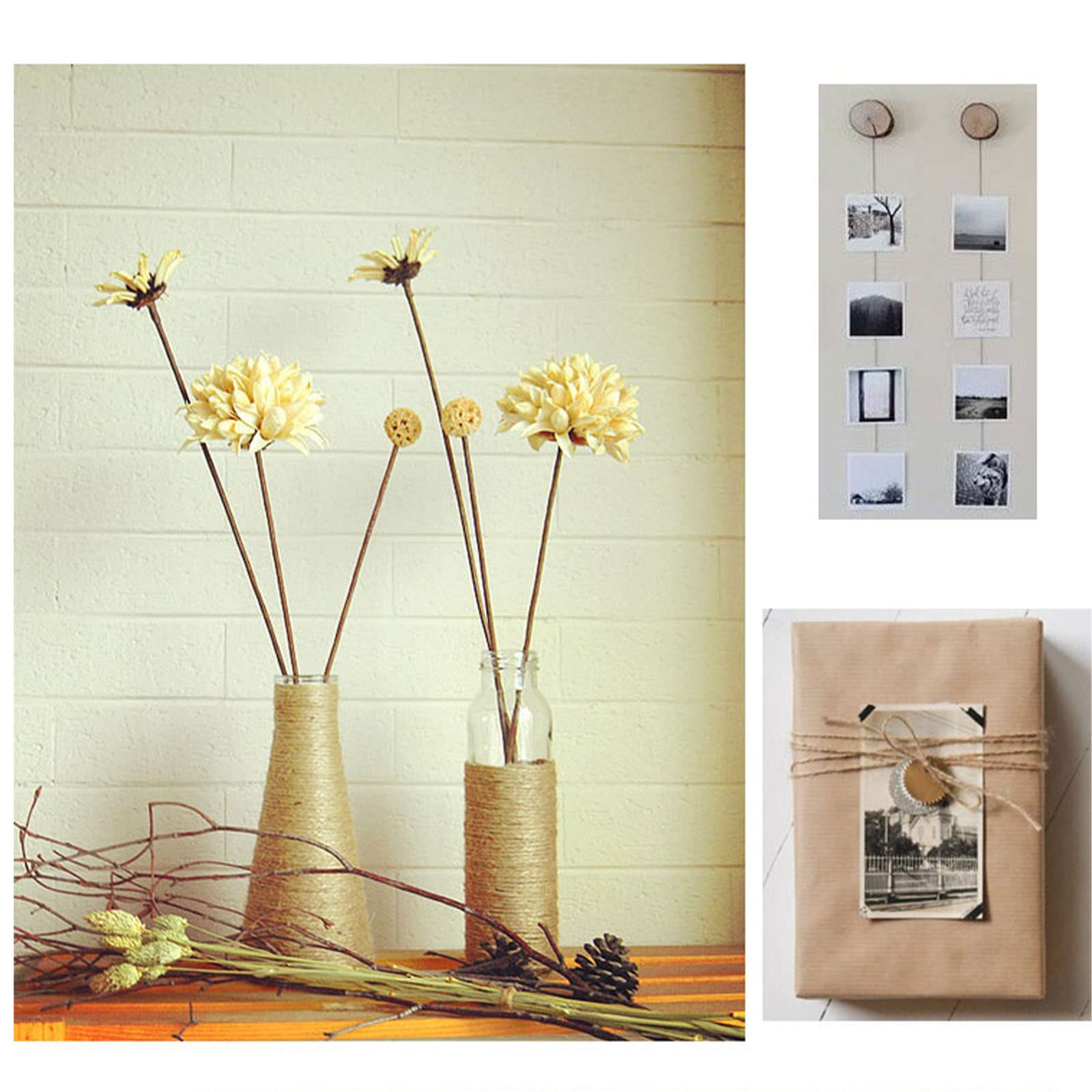 ZEAYEA yellow gold jute twine roll adds bright accents to crafts