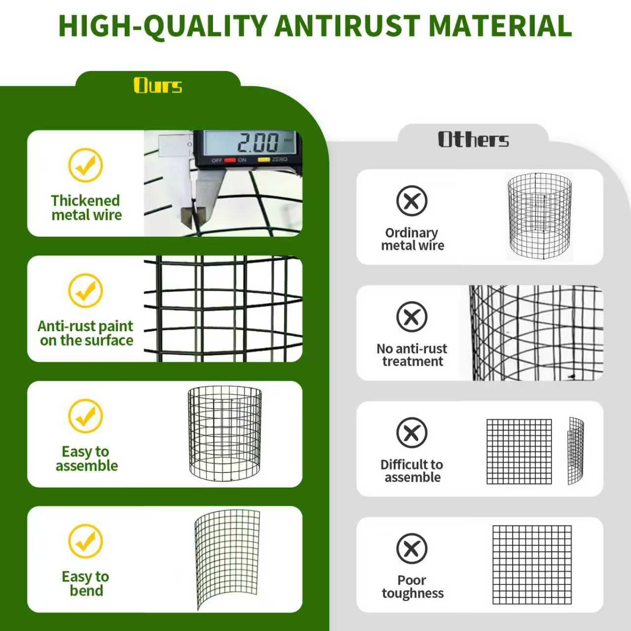 ZEAZEA rectangle plant cage offers wide coverage for garden beds