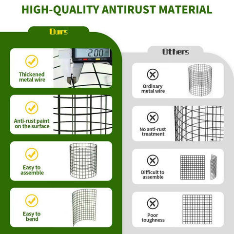 ZEAZEA rectangle plant cage offers wide coverage for garden beds