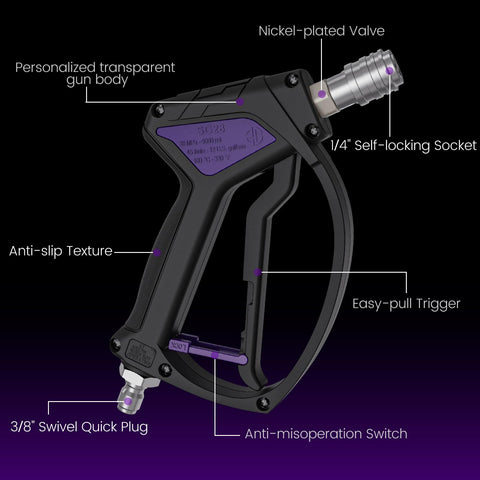 Zebra Clean brass body pressure washer gun offers lasting, high-pressure performance.