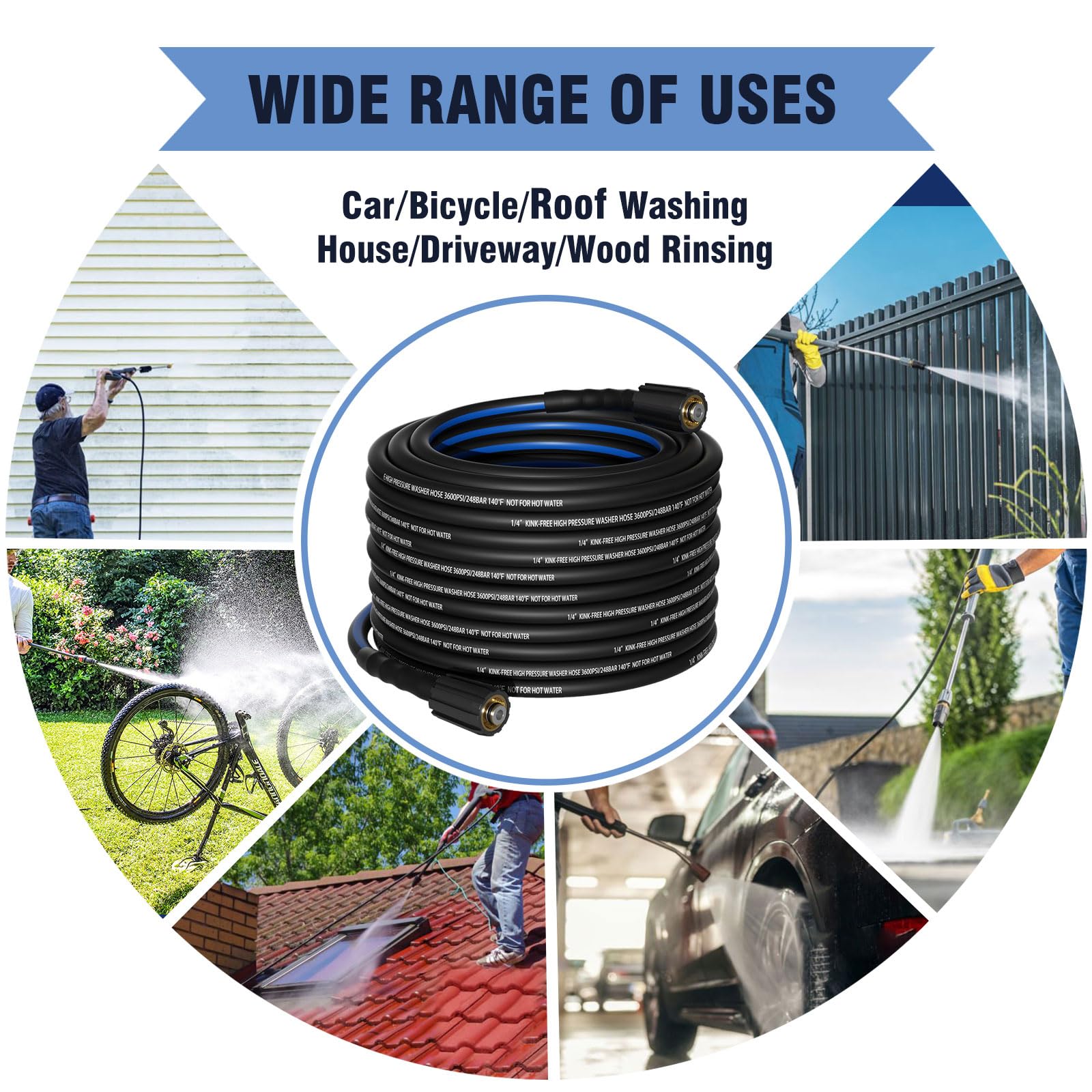 Zebra Clean heavy-duty storage strap keeps the hose organized after use