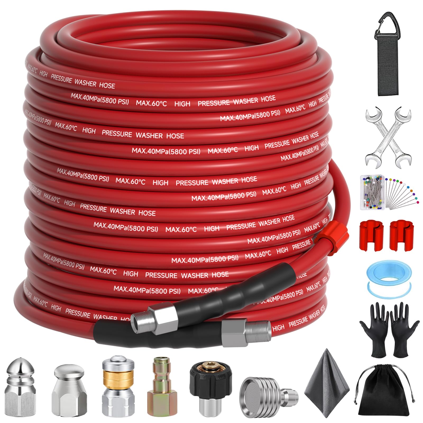 Zebra Clean sewer jetter hose 100 ft extends cleaning reach for clogged drains.