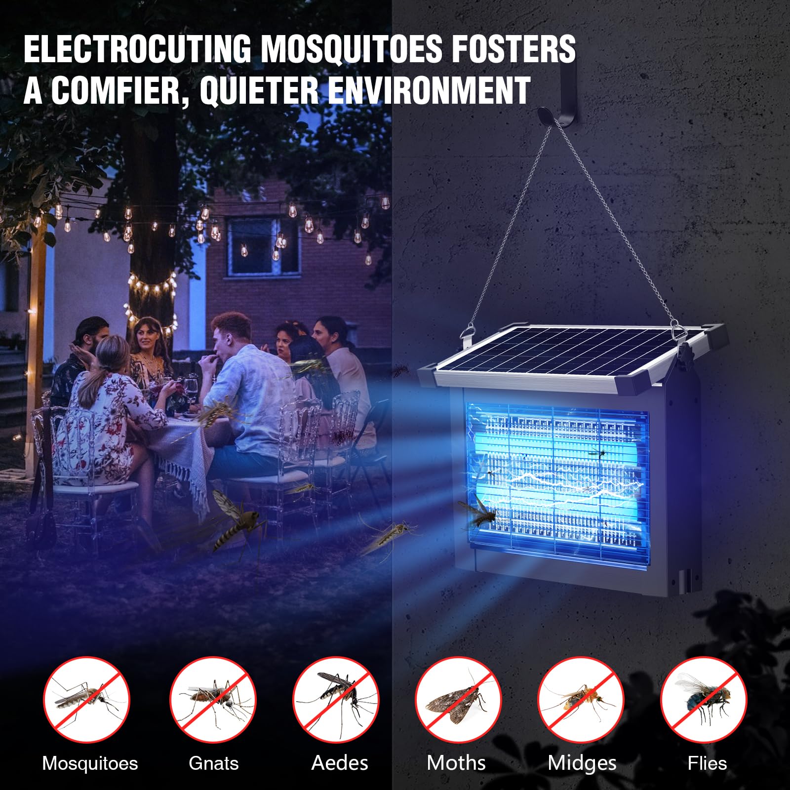 Zechuan bug zapper easy cleaning with powered-off safety