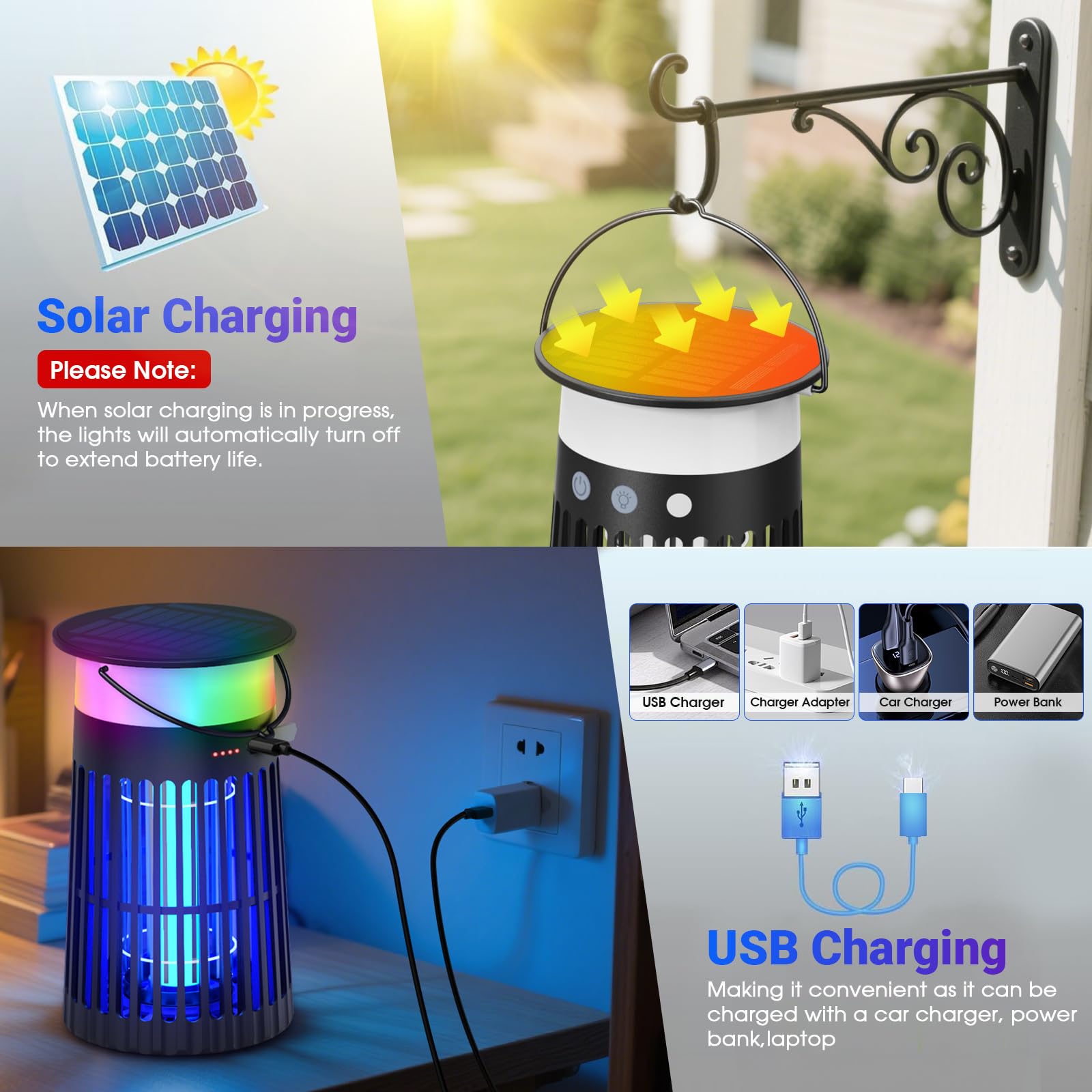zechuan panel-sensor bug zapper demonstrates efficient charging and sensing