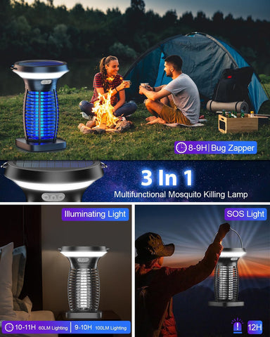 Zechuan solar bug zapper with detachable mosquito trap for easy cleaning and maintenance.