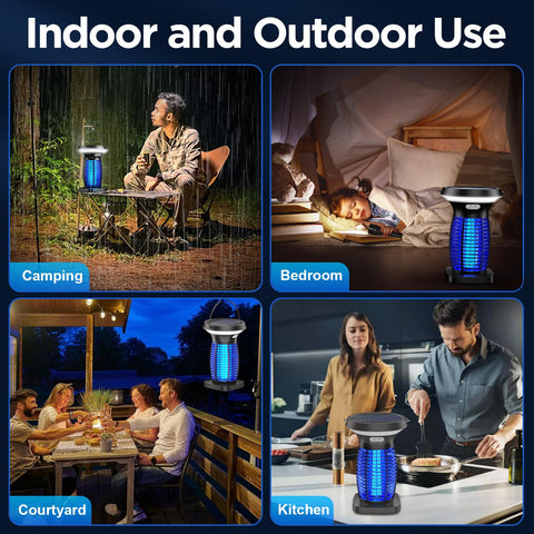 Zechuan solar bug zapper with LED night light powered by solar energy for night comfort.