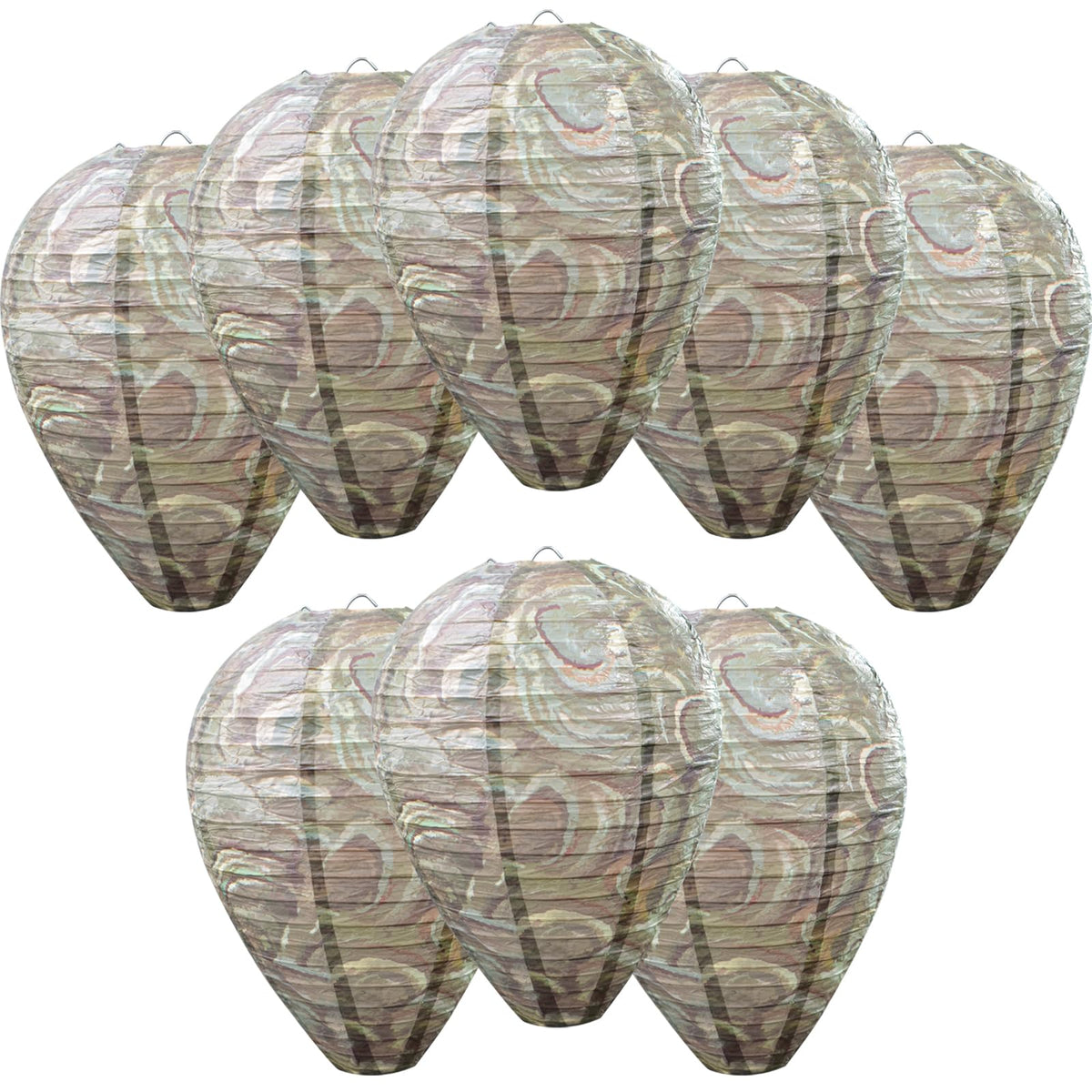 ZeeDix Wasp Nest Decoy under eaves deters wasps while blending with outdoor décor