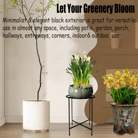 ZEECER metal plant stand outdoor durable supports heavy pots in any mood.