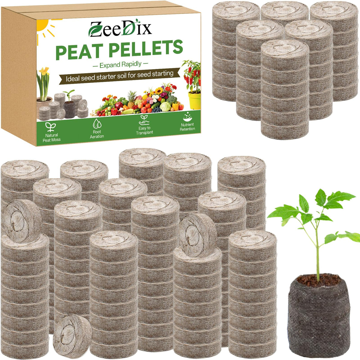 ZeeDix seed pellets 30mm pack for effortless seed starting and transplanting