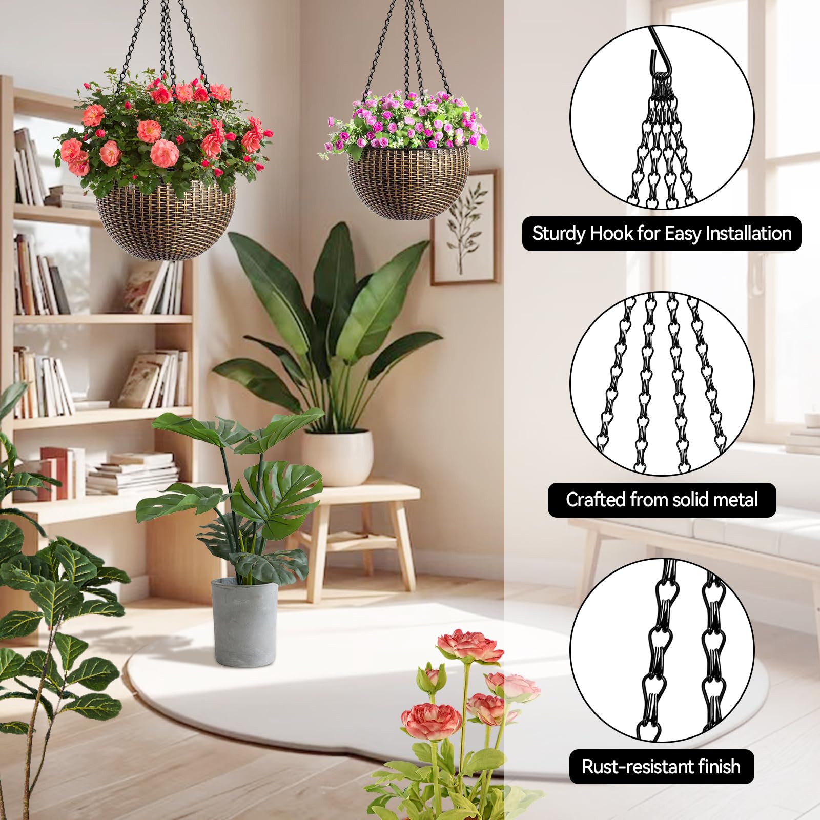 ZeeDix adjustable-length chain enabling precise pot height customization