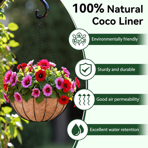 ZeeDix breathable coir liner supports healthy root growth.