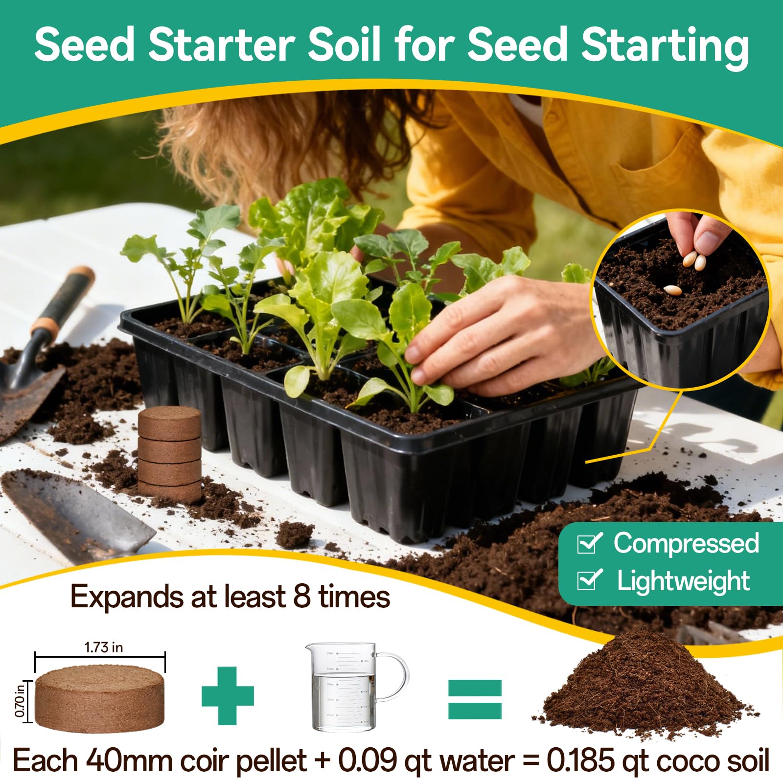 ZeeDix coco coir pellets absorbing water to form airy potting soil