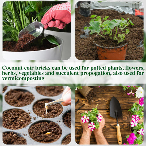 ZeeDix coconut coir bricks suit multi-use garden projects like containers.