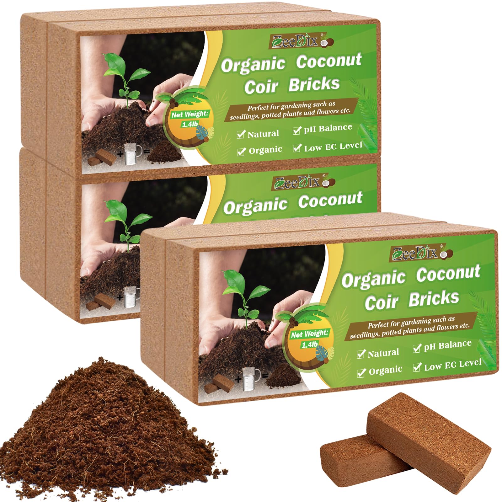 ZeeDix coconut fiber substrate suitable for reptile bedding when needed.