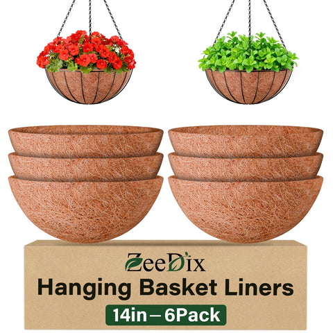ZeeDix coconut liner 14inch diameter supports lush blooms with durable coconut fiber.