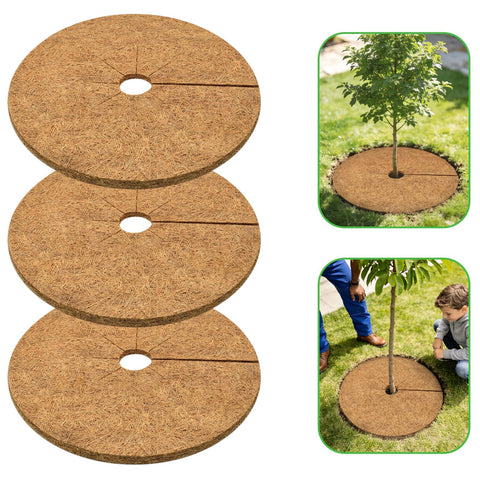 ZeeDix coconut mulch ring 24 inch, three-pack, keeps weeds away while boosting soil moisture.