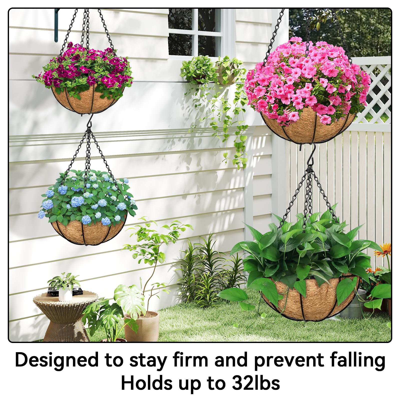 ZeeDix 32 lb load capacity supports medium pots securely