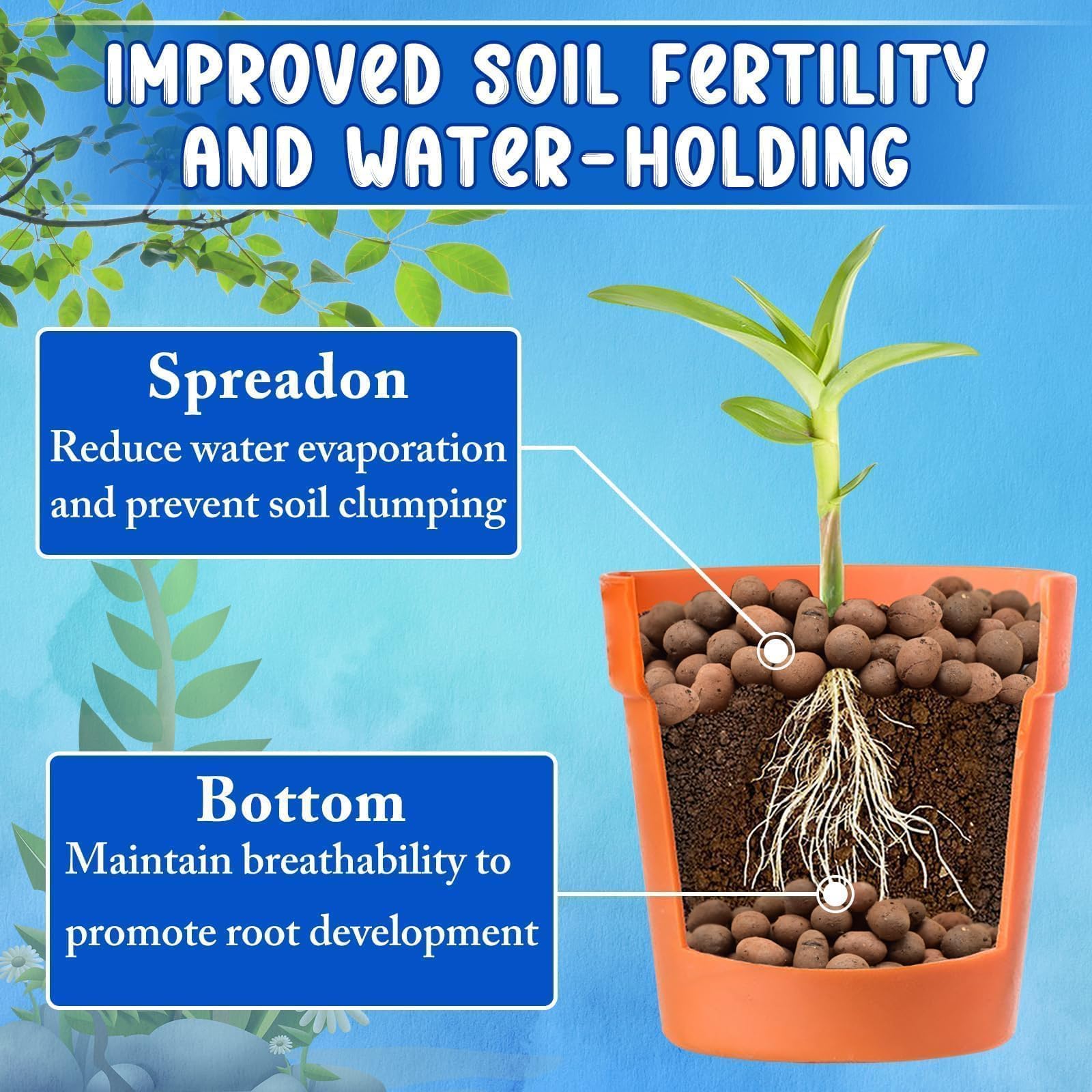ZeeDix expanded clay close-up shows porous structure aiding oxygen and drainage in roots.