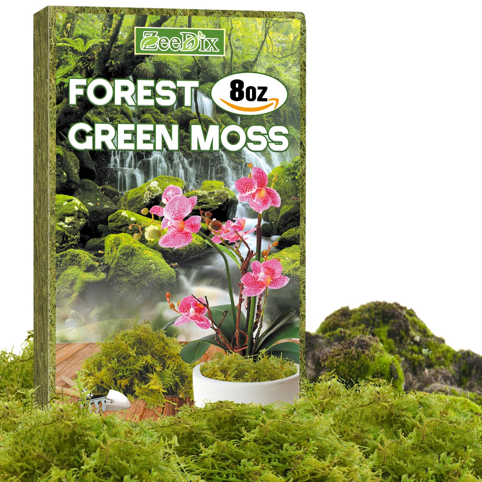 ZeeDix forest moss 8oz bundle for indoor plants, moisture management