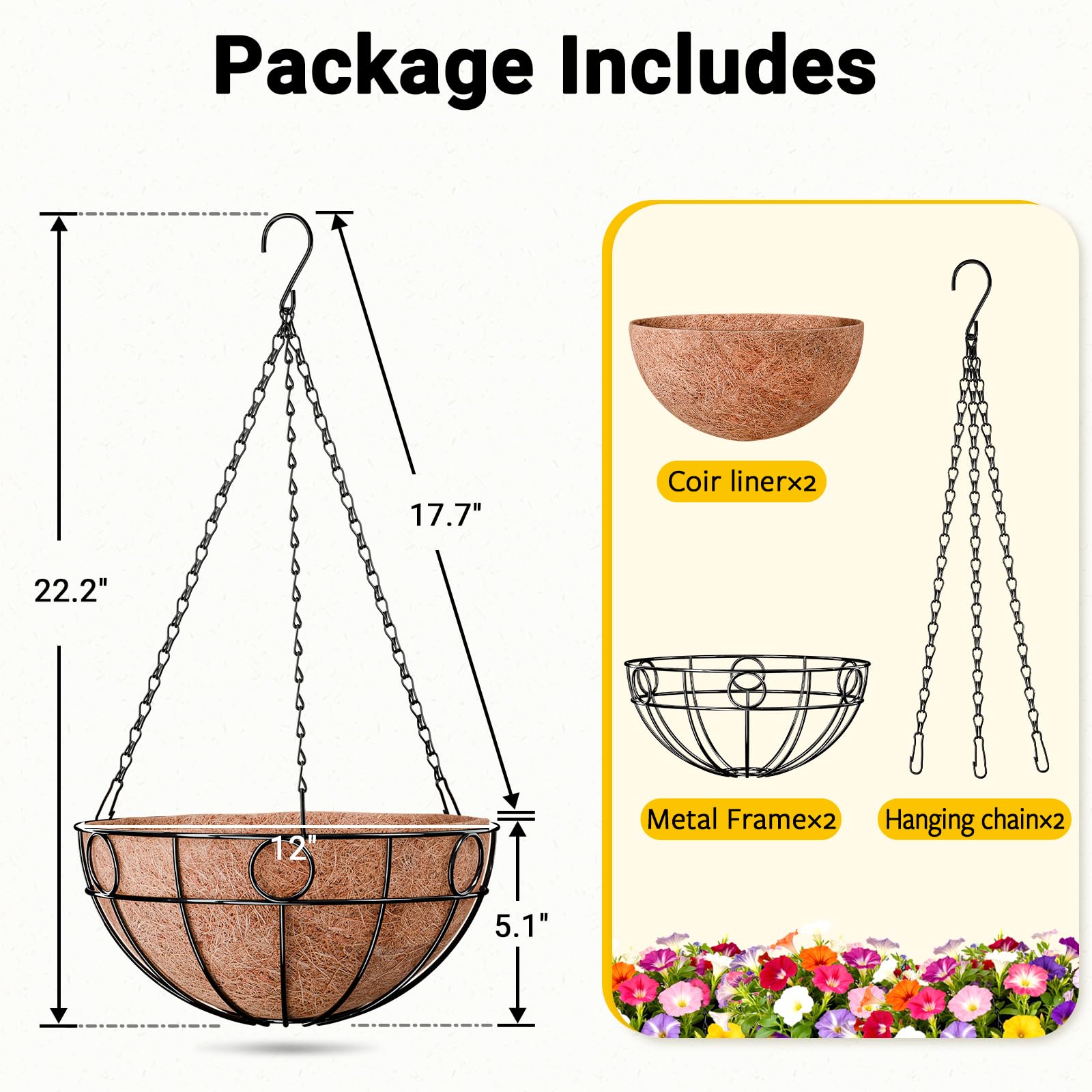 ZeeDix hanging-chains-hooks-set enables quick, secure hanging of plants.