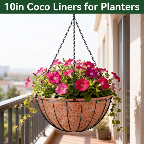 ZeeDix pack of 4 coconut liners for ready-to-use gardening