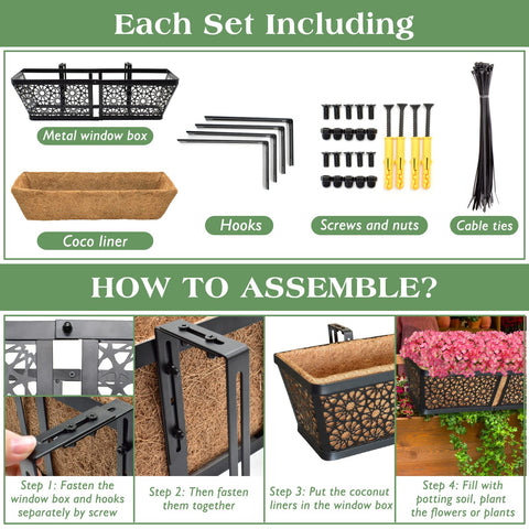 ZeeDix railing planter with large capacity for flowers and herbs.