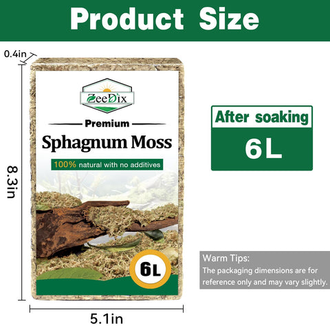 Zeedix Reptile habitat moss bedding provides soft, absorbent substrate.