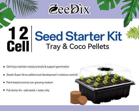ZeeDix stackable mini greenhouse enables space-saving indoor seed starting.