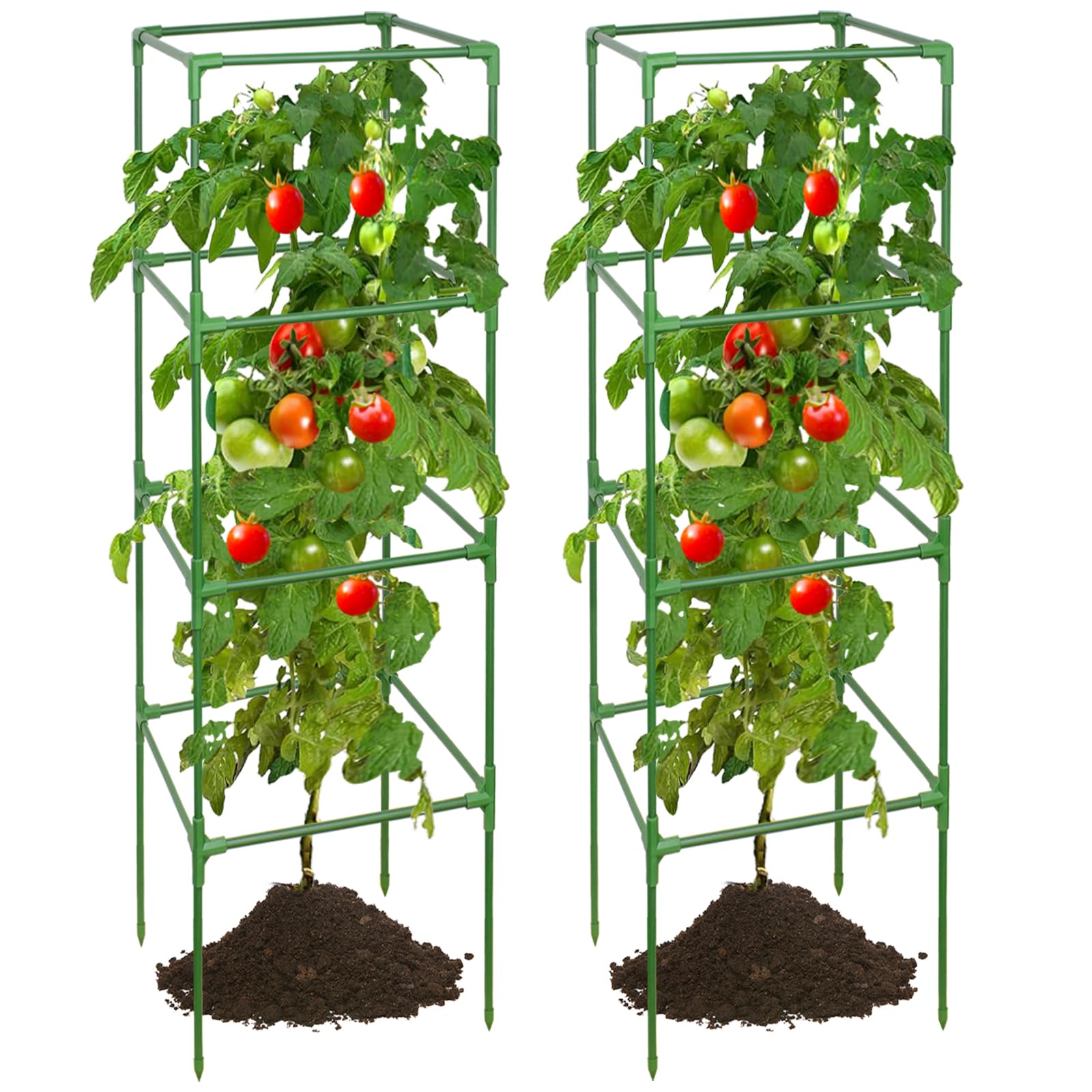 ZeeDix two-pack heavy-duty tomato cages ready for 60-inch support