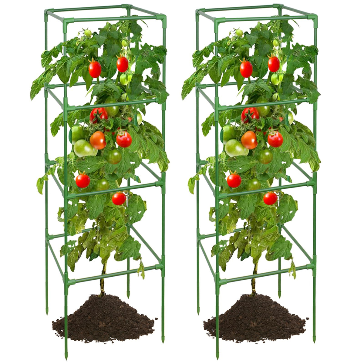 ZeeDix two-pack heavy-duty tomato cages ready for 60-inch support