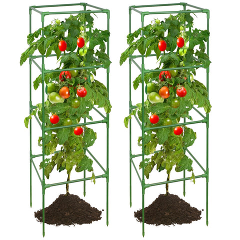 ZeeDix two-pack heavy-duty tomato cages ready for 60-inch support