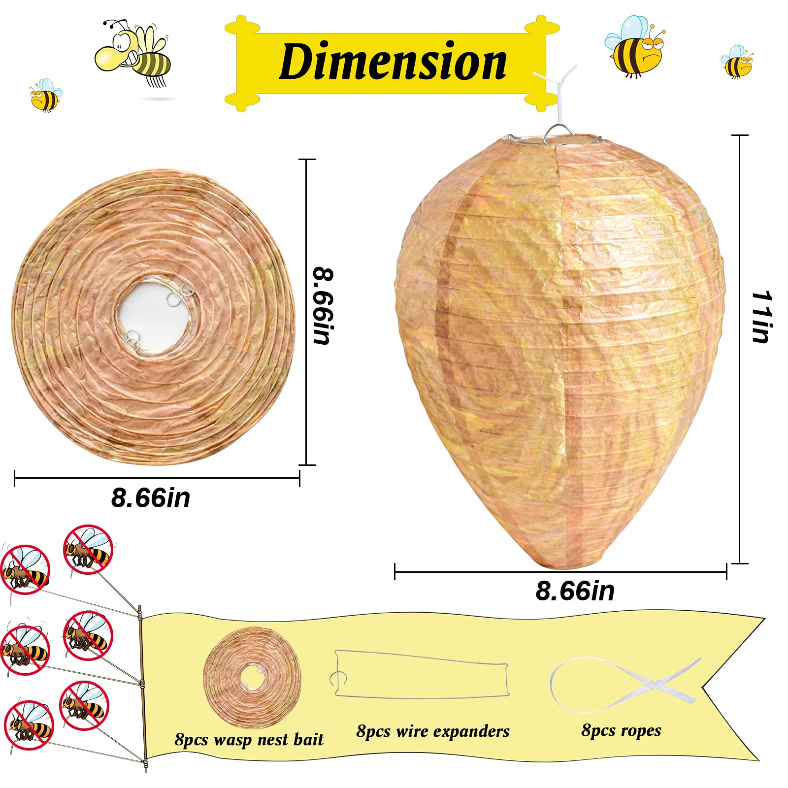 ZeeDix wasp nest decoy, folded size for compact storage after use.
