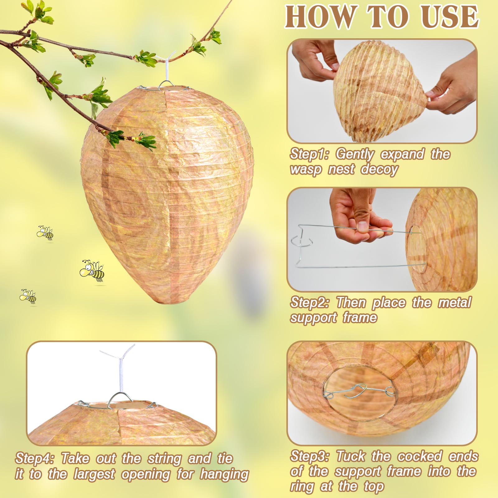 ZeeDix decoy with metal frame shows sturdy assembly for outdoor hanging.