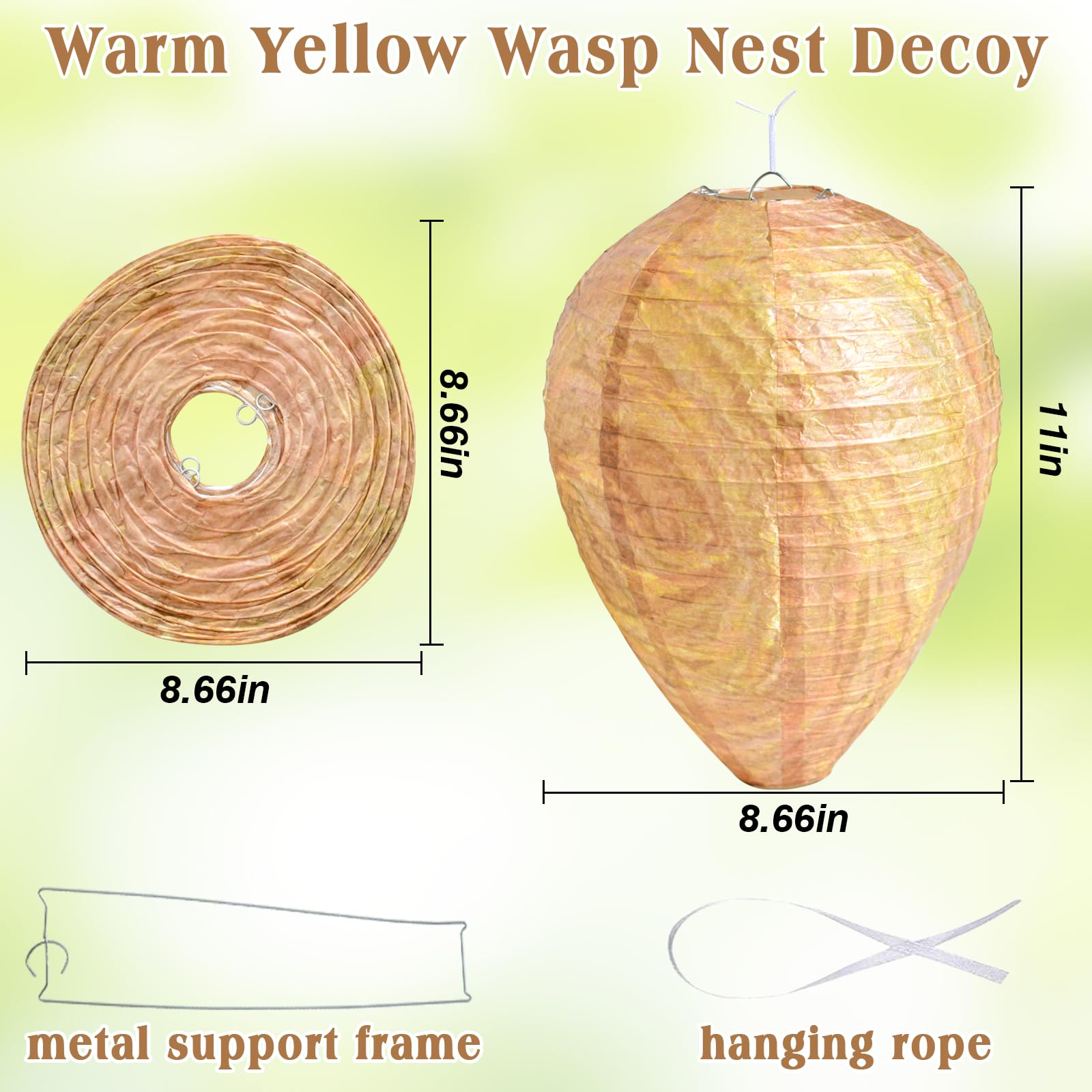 Folded ZeeDix wasp nest decoy compact for storage when not in use.